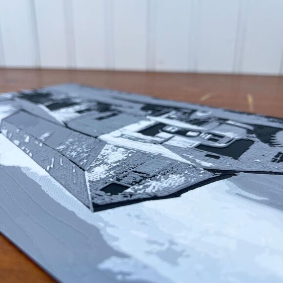 Old Barn & Vintage Tractor, Wall Art, Barn with Silo, Texture Art - Picture 5 of 10